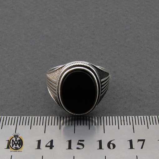 انگشتر-عقیق-نقره-مردانه (10) انگشتر عقیق مشکی مردانه