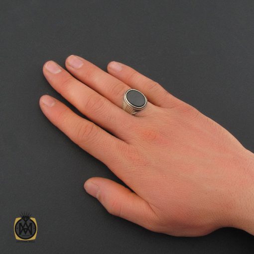 انگشتر-عقیق-نقره-مردانه (11) انگشتر عقیق مشکی مردانه