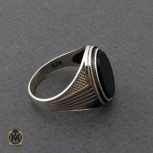 انگشتر-عقیق-نقره-مردانه (8) انگشتر عقیق مشکی مردانه