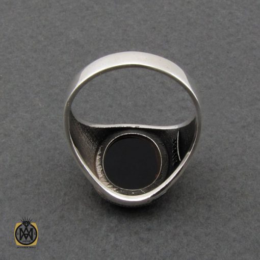 انگشتر-عقیق-نقره-مردانه (9) انگشتر عقیق مشکی مردانه