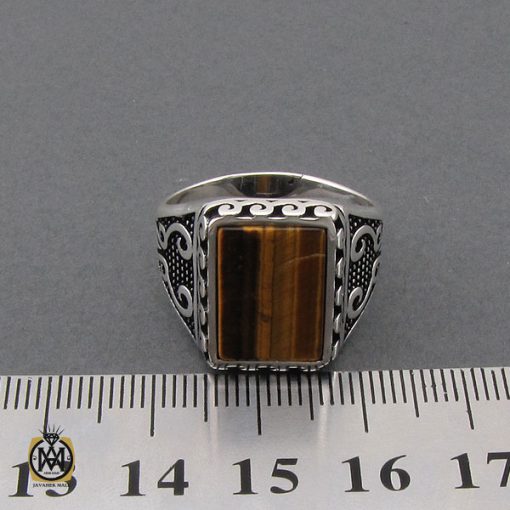 انگشتر چشم ببر نقره مردانه