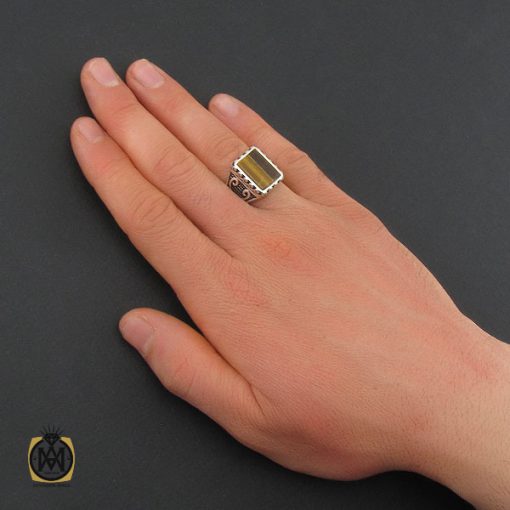 انگشتر چشم ببر نقره مردانه