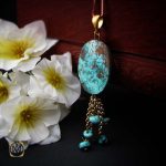 آویز-فیروزه-نیشابوری-زنانه گردنبند فیروزه نیشابوری زنانه