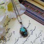 آویز-فیرزوه-نیشابوری-اصل-زنانه گردنبند فیروزه نیشابوری زنانه