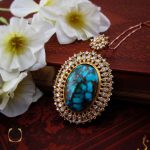 گردنبند فیروزه نیشابوری الماس زنانه