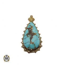 مدال-فیروزه-الماس-زنانه (1) مدال فیروزه الماس زنانه