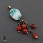 مدال_فیروزه_گردنبند-عقیق (2) گردنبند مدال فیروزه و عقیق