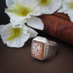 انگشتر عقیق یمن شرف الشمس با حکاکی یا حیدر کرار دست ساز - کد 10888 - تصویر 2