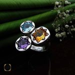 انگشتر چندنگین زنانه سیترین آمتیست توپاز