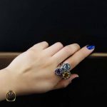 انگشتر چندنگین زنانه سیترین آمتیست توپاز