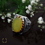 انگشتر عقیق زرد مردانه