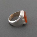 انگشتر عقیق یمن شرف الشمس با حکاکی یا حیدر کرار دست ساز - کد 10888 - تصویر 6