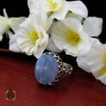 انگشتر مردانه نقره با عقیق یمن کبود (آبی)