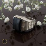 انگشتر عقیق سیاه مردانه