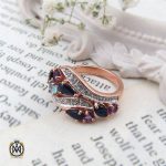 انگشتر یاقوت کبود جواهر زنانه