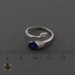 انگشتر-یاقوت-کبود-زنانه (3) انگشتر یاقوت کبود طرح ماندانا زنانه - کد 2351 - تصویر 4