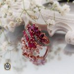 انگشتر یاقوت سرخ و تورمالین اصل