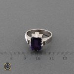 انگشتر آمتیست خوش رنگ مردانه نقره