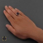 انگشتر آمتیست خوش رنگ مردانه نقره