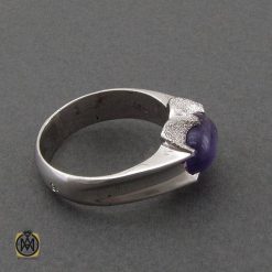 انگشتر آمتیست خوش رنگ مردانه نقره