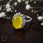 انگشتر عقیق زرد زنانه