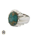 انگشتر-مردانه-فاخر (2) انگشتر فیروزه نیشابوری مرغوب مردانه دست ساز - کد 11024