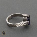 انگشتر آمتیست خوش رنگ مردانه نقره