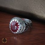 انگشتر-یاقوت-قرمز-آفریقایی-مردانه (1) انگشتر یاقوت و برلیان مردانه
