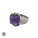 انگشتر نقره و آمتیست مردانه