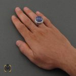 انگشتر عقیق کبود یمن مردانه اصل جواهرمال