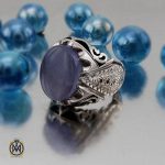 انگشتر برلیان و عقیق کبود مردانه