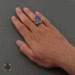 انگشتر برلیان و عقیق کبود مردانه