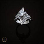 انگشتر نقره سولیتر زنانه طرح درسا - کد 2380 - تصویر 2