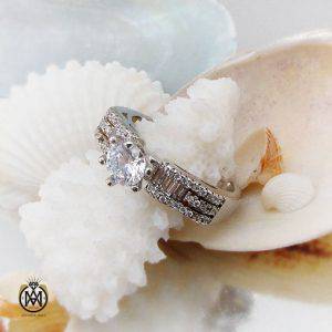 انگشتر نقره سولیتر زنانه طرح نوشین