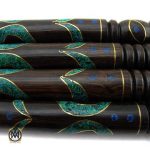 عصا-چند-تکه-آبنوس-مالاکیت (1) عصای چوب آبنوس