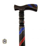 عصا آبنوس مرصع کاری لاجورد مرجان