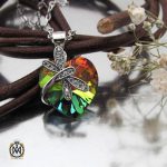 گردنبند-زنانه-نقره-سواروسکی (1) گردنبند مدال برند سواروسکی-زنانه