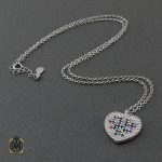 مدال نقره زنانه طرح قلب