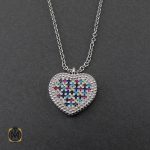 مدال نقره زنانه طرح قلب