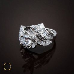 انگشتر نقره سولیتر زنانه طرح آنیسا - کد 2417 انگشتر نقره سولیتر زنانه طرح آنیسا - کد 2417