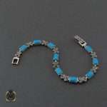 دستبند نقره زنانه طرح فیروزه