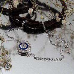 دستبند نقره زنانه طرح چشم زخم (1) دستبند نقره زنانه طرح چشم زخم