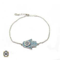 دستبند نقره زنانه طرح چشم زخم (1) دستبند نقره زنانه طرح چشم زخم