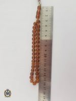 تسبیح کهربا 33 دانه بولونی شفاف روسیه دانه گرد - 4400 - تصویر 2