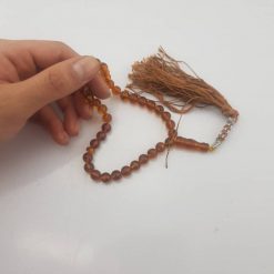 تسبیح کهربا 33 دانه بولونی شفاف روسیه دانه گرد - 4400