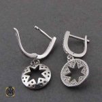 گوشواره نقره زنانه طرح دیلان پر نگین - 5077 - تصویر 3