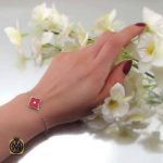 دستبند نقره زنانه میناکاری طرح بهارین دستبند نقره زنانه میناکاری طرح بهارین