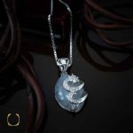 گردنبند عقیق سفید اصل زنانه طرح حلما