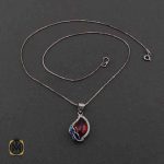 گردنبند نقره زنانه مینای کاری و خوش رنگ