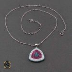 گردنبند نقره زنانه نگین میکرو طرح چشم زخم